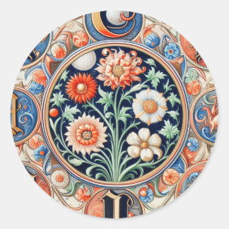 Mediaeval Illumination  Classic Round Sticker