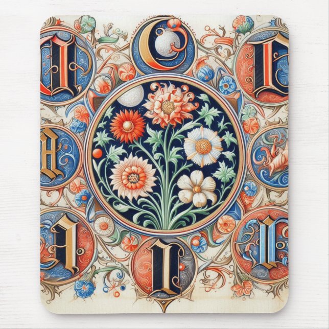 Mediaeval Illumination Customisable  Mouse Pad (Front)