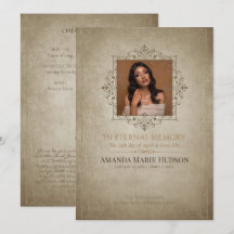 Mediaeval-Inspired Elegant 1-Photo Memorial