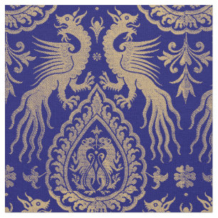 Mediaeval Italian Dragons & Leopards Pattern Fabric
