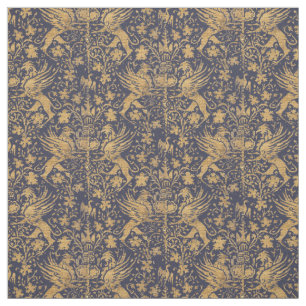 Mediaeval Italian Griffons at Fountain Pattern Fabric