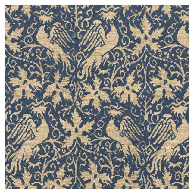 Mediaeval Italian Griffons in Grapevine Pattern Fabric (Close Up)