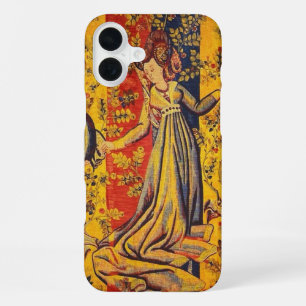 Mediaeval Italian Red Blue Yellow Chinoiserie iPhone 16 Plus Case