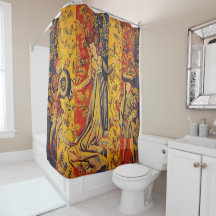 Mediaeval Italian Red Blue Yellow Chinoiserie 