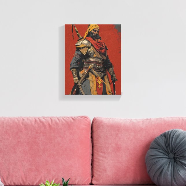 Mediaeval Janissary Warrior Illustration Canvas Print (Insitu(LivingRoom))
