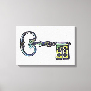 Mediaeval key canvas print