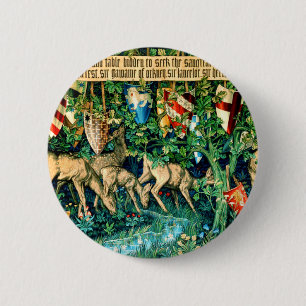 Mediaeval King Arthur William Morris 6 Cm Round Badge