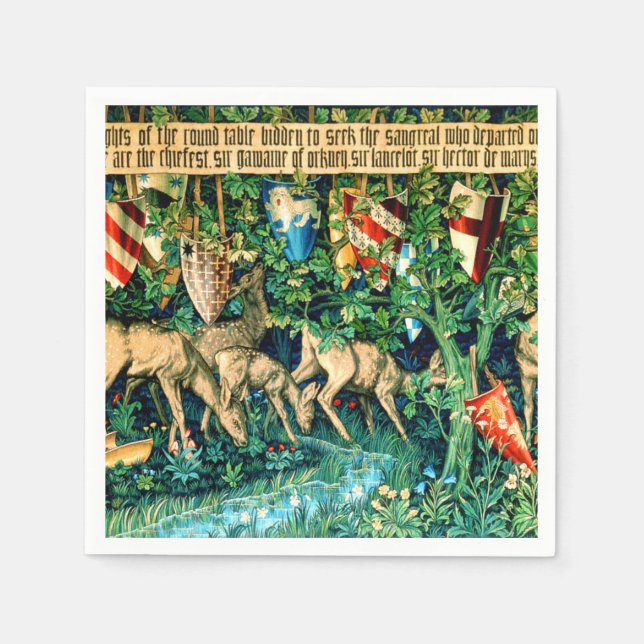 Mediaeval King Arthur William Morris Napkin (Front)