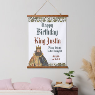 Mediaeval King of the Castle Birthday Hanging Tapestry