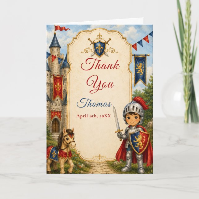Mediaeval Knight 5th Thank you Card (Front)
