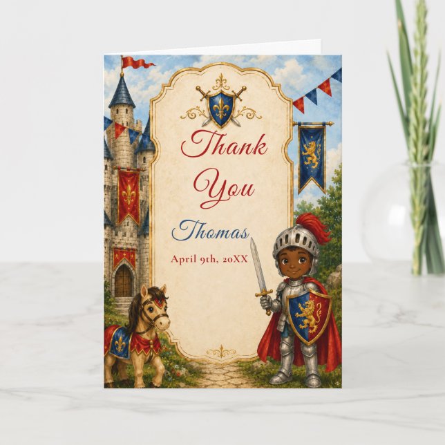Mediaeval Knight 5th Thank you Card (Front)