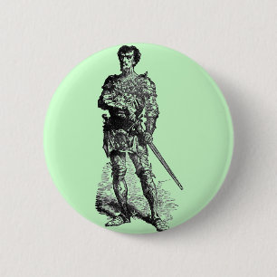 Mediaeval Knight 6 Cm Round Badge
