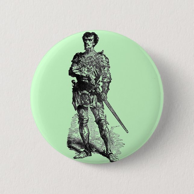 Mediaeval Knight 6 Cm Round Badge (Front)