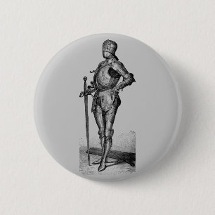 Mediaeval Knight 6 Cm Round Badge