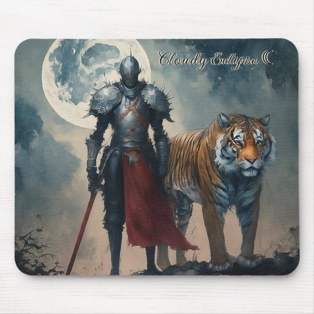 Mediaeval Knight and Tiger Mousepad (Front)