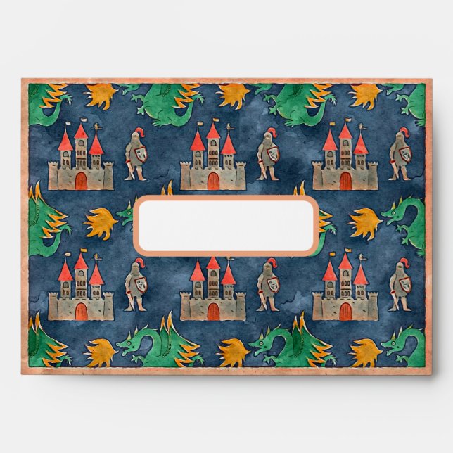 Mediaeval Knight Birthday Envelope (Front)