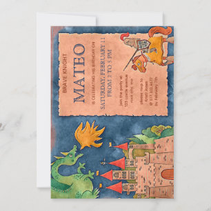 Mediaeval Knight Birthday Invitation