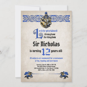 Mediaeval Knight Birthday Invitation