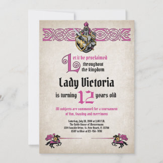 Mediaeval Knight Birthday Invitation