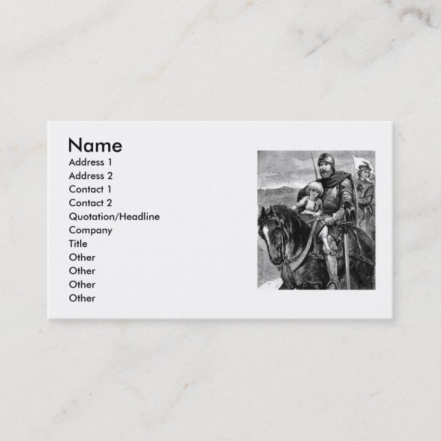Mediaeval Knight Business Card (Front)