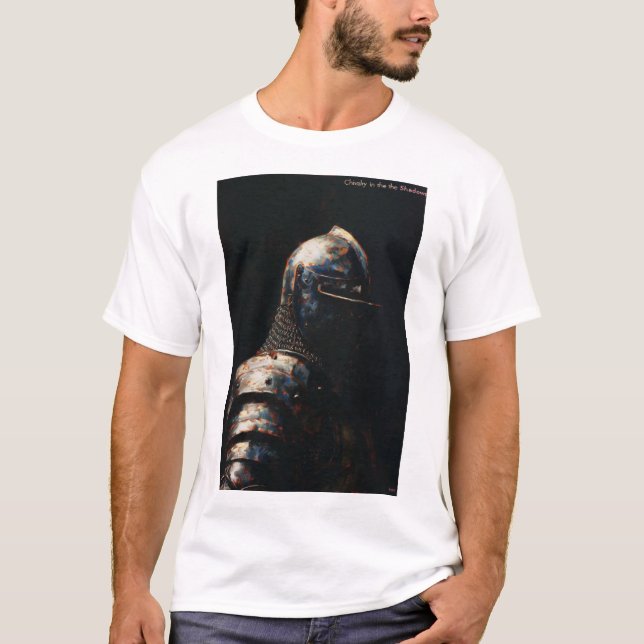 Mediaeval Knight Chivalry in the Shadows T-Shirt (Front)