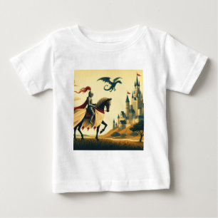 Mediaeval Knight/dragon/castle fantsy Baby T-Shirt