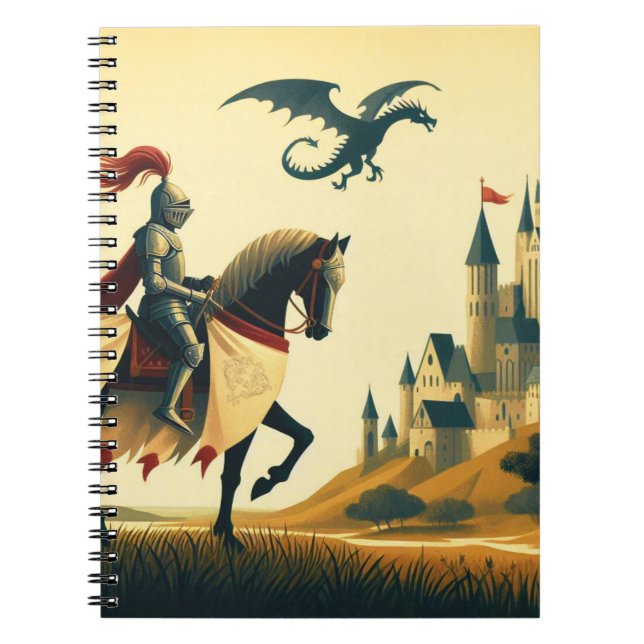 Mediaeval Knight/dragon/castle fantsy Notebook (Front)