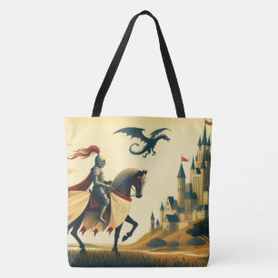 Mediaeval Knight/dragon/castle fantsy Tote Bag