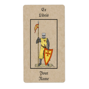 Mediaeval Knight Early 13th Century Bookplate