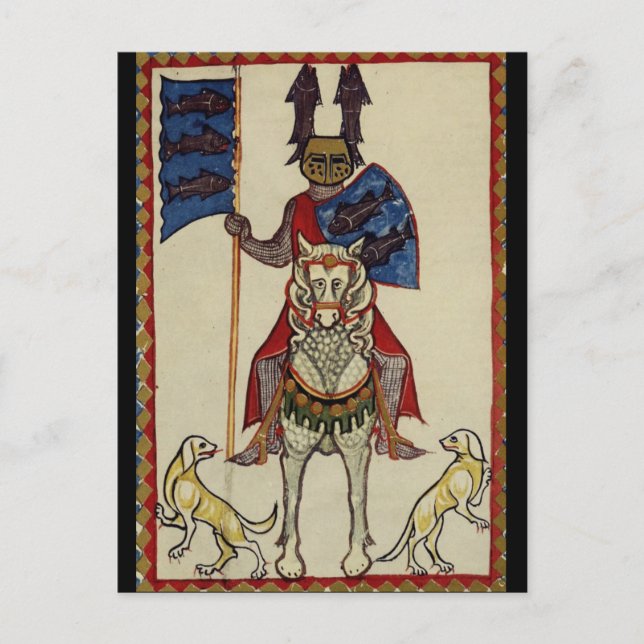 Mediaeval Knight Facing Forward Postcard (Front)