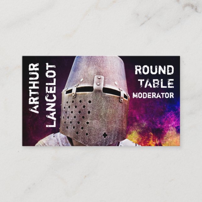 Mediaeval Knight Funny Customisable Business Card (Front)