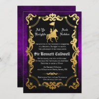 Mediaeval Knight Jousting Birthday Invitation