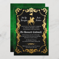 Mediaeval Knight Jousting Birthday Invitation