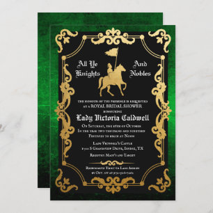 Mediaeval Knight Jousting Bridal Shower Invitation