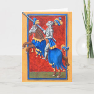 Mediaeval Knight Jousting Greeting Card