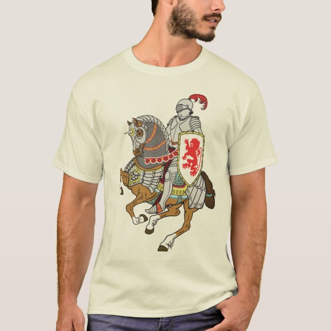 mediaeval knight on a horse T-Shirt (Front)