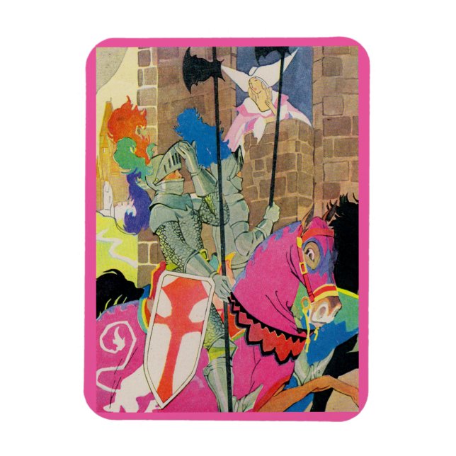 mediaeval knight on horseback magnet (Vertical)