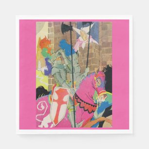 mediaeval knight on horseback napkin