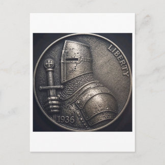 Mediaeval knight. postcard