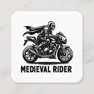 Mediaeval knight square business card