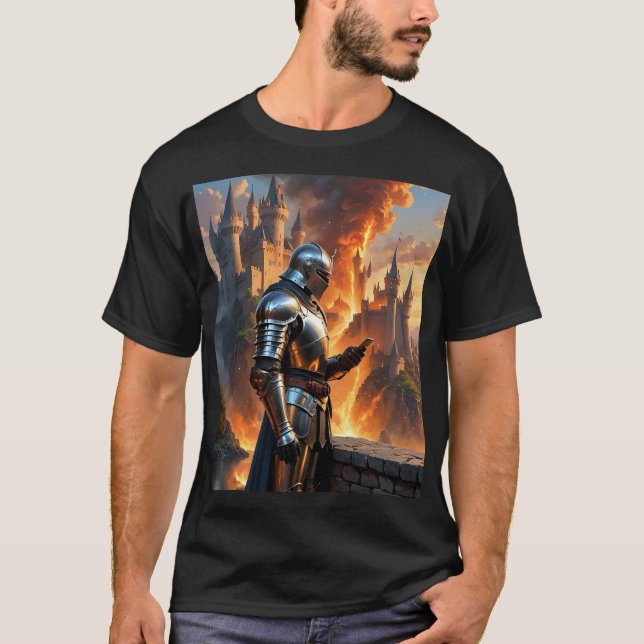 Mediaeval Knight Texting Meme Shirt (Front)