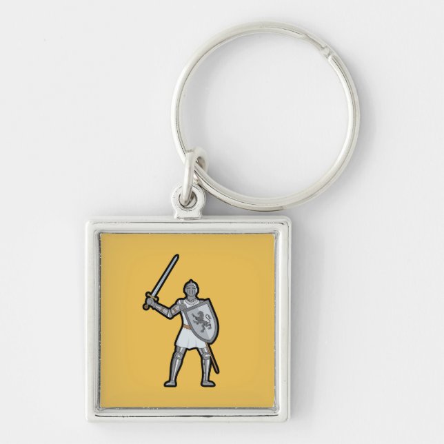 Mediaeval Knight with Sword Keychain (Front)