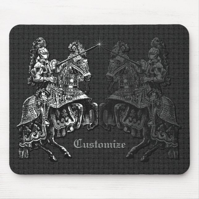 Mediaeval Knights Black & White Mouse Pad (Front)