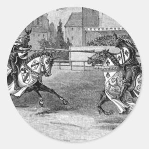 Mediaeval Knights Jousting Classic Round Sticker