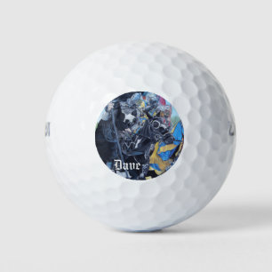 mediaeval knights jousting on horses historic art golf balls