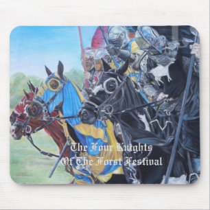 mediaeval knights jousting on horses historic art mouse pad