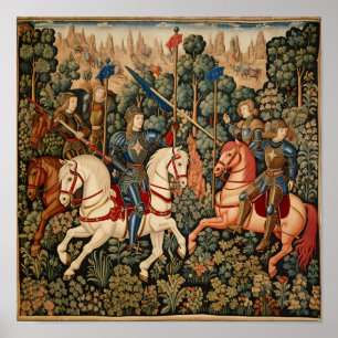 Mediaeval Knights Jousting Poster