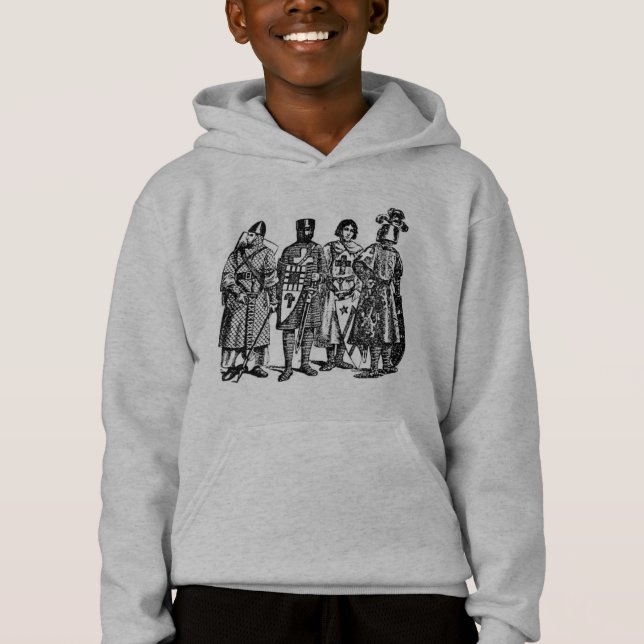 Mediaeval Knights Kid's Hooded SweatShirt (Front)
