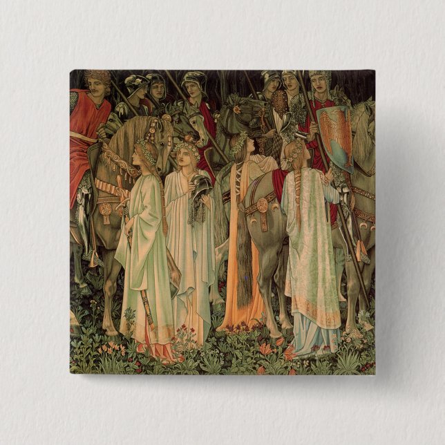 Mediaeval Knights of the Round Table 15 Cm Square Badge (Front)