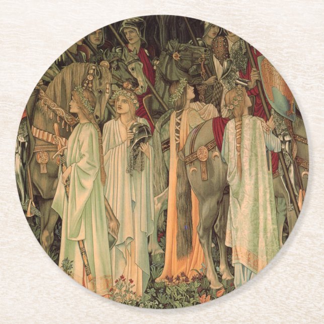 Mediaeval Knights of the Round Table Paper Coaster (Front)